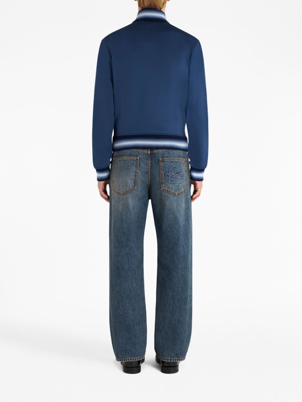logo-embroidered stripe-detailing jacket - 3