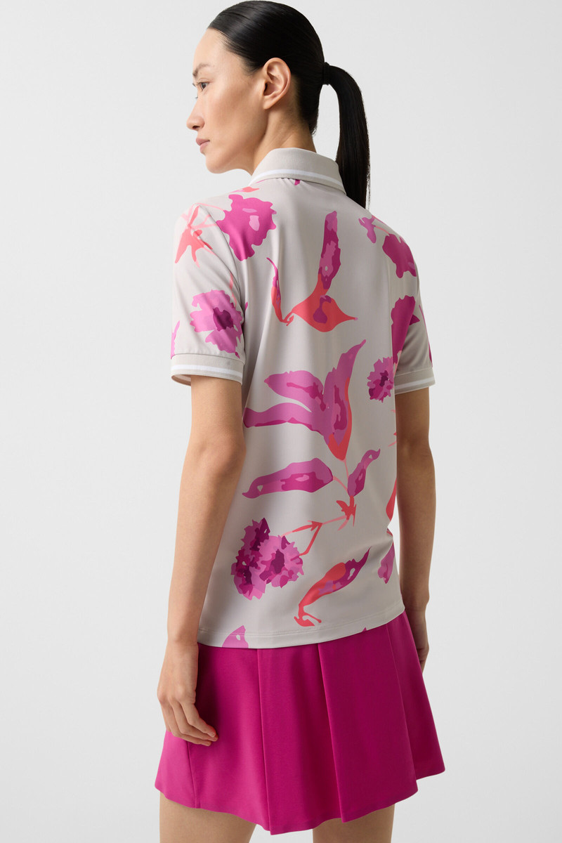 Calista functional short-sleeved top in Sand/Pink 3