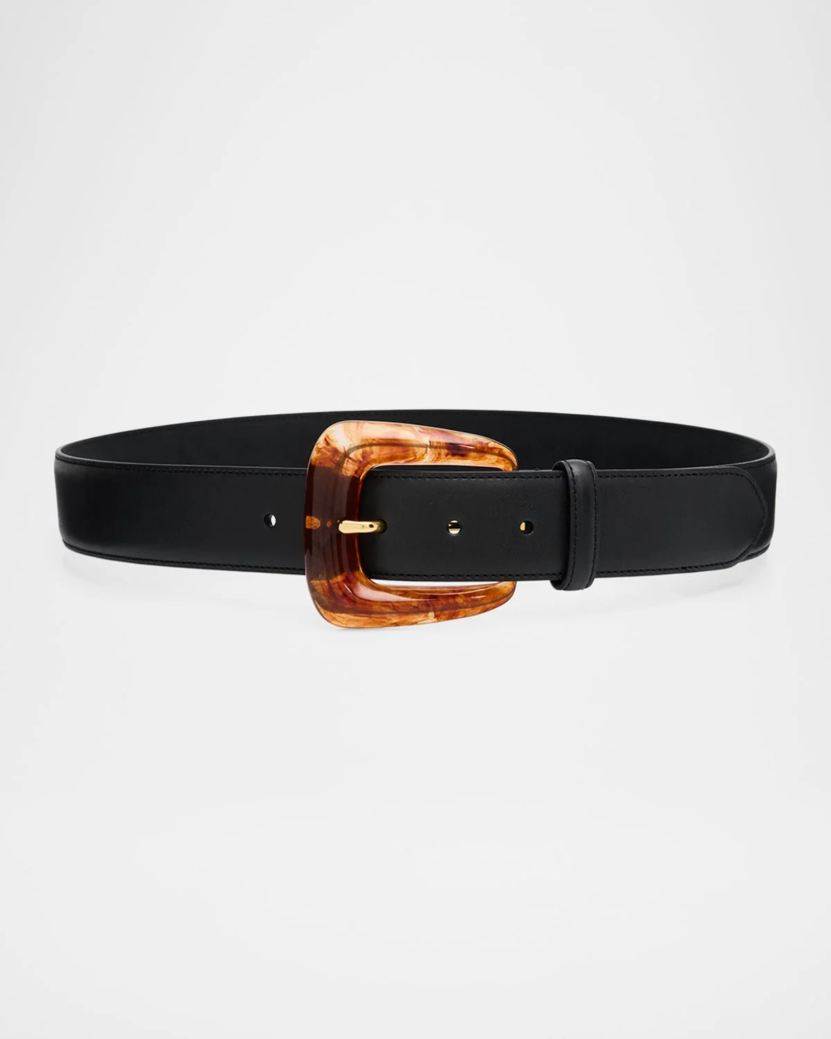 Arch Resin-Buckle Leather Belt - 1