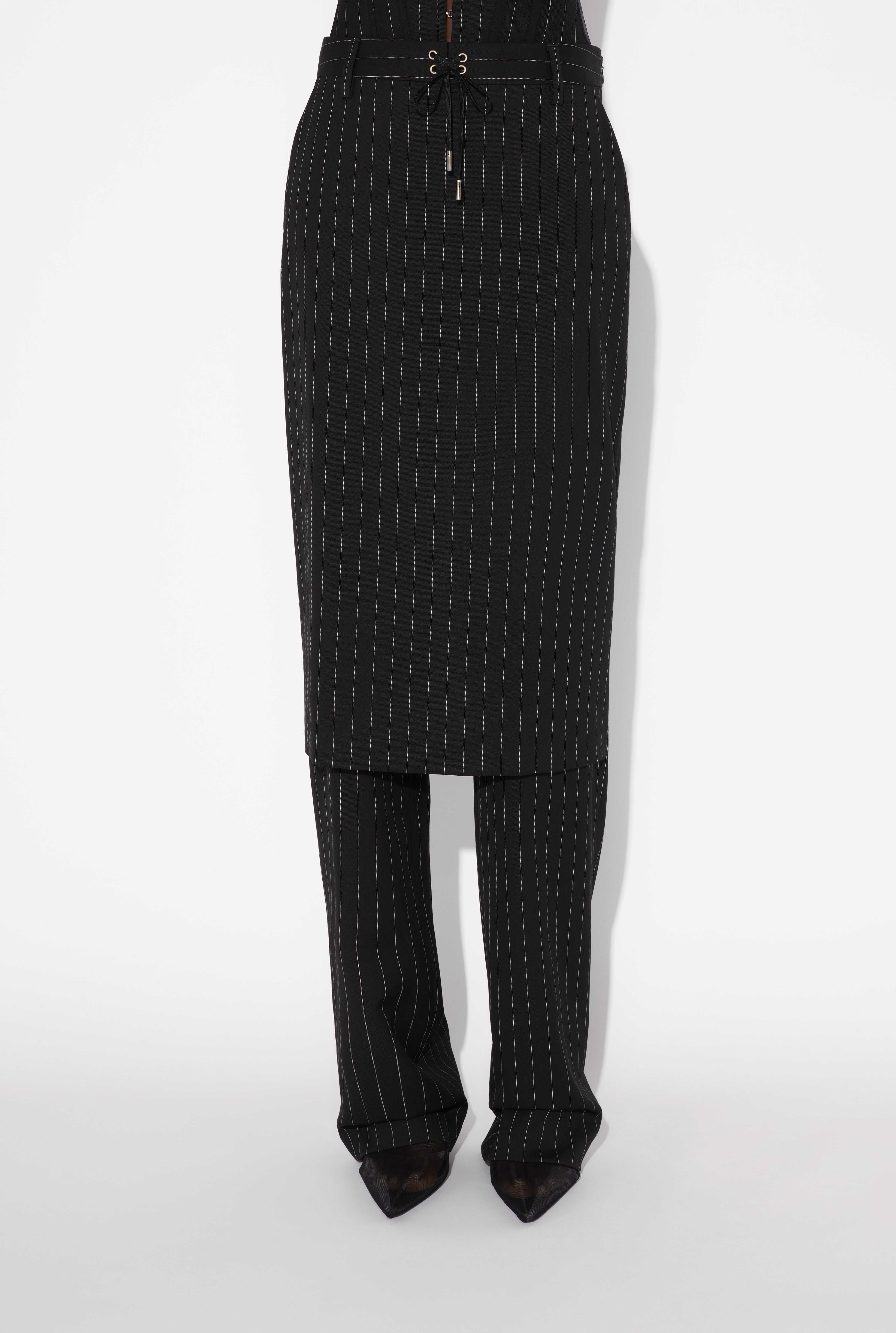 THE LACE-UP SUIT PANT SKIRT - 3