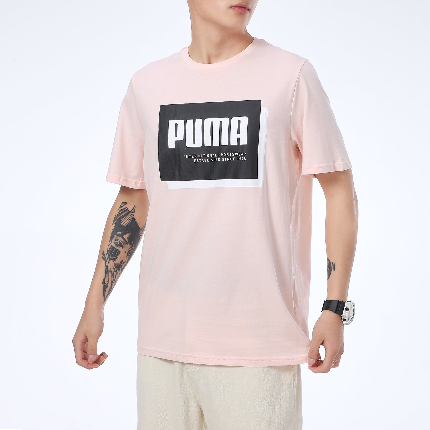 PUMA Summer Court Graphic T-Shirt 'Pink' 845864-27 - 5