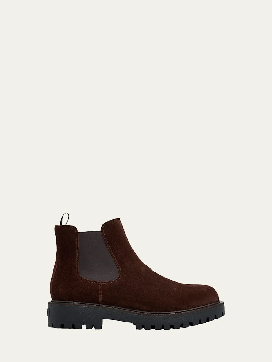 Men's Folder Suede Lug-Sole Chelsea Boots - 1