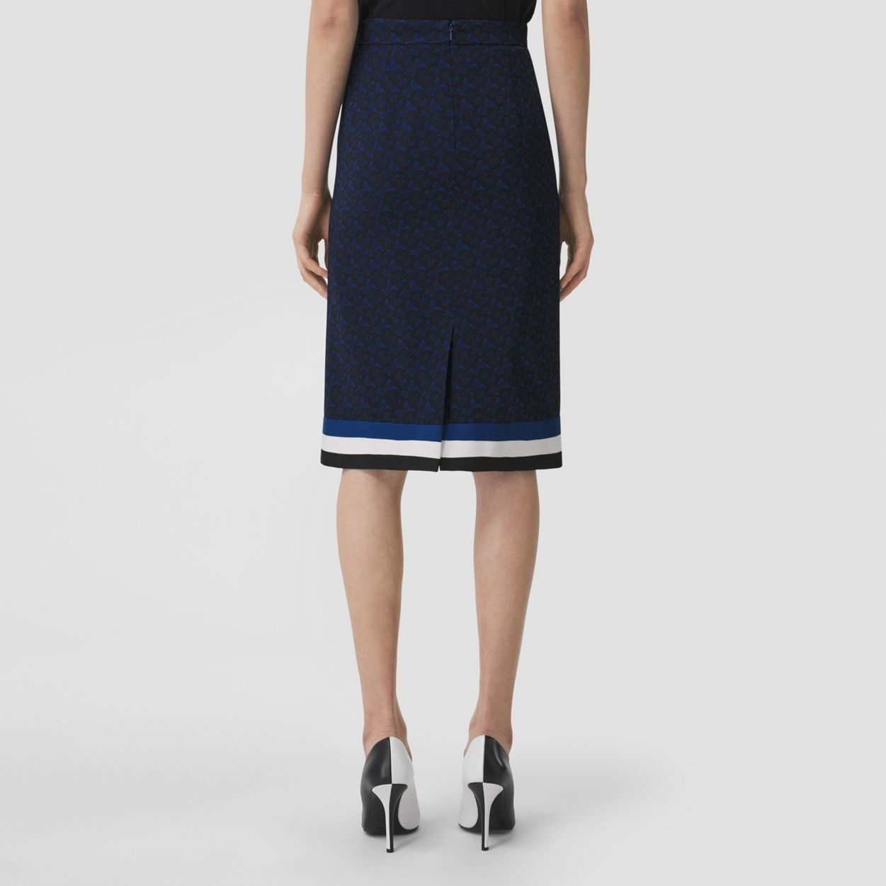 Monogram Print Wool Blend Skirt - 4