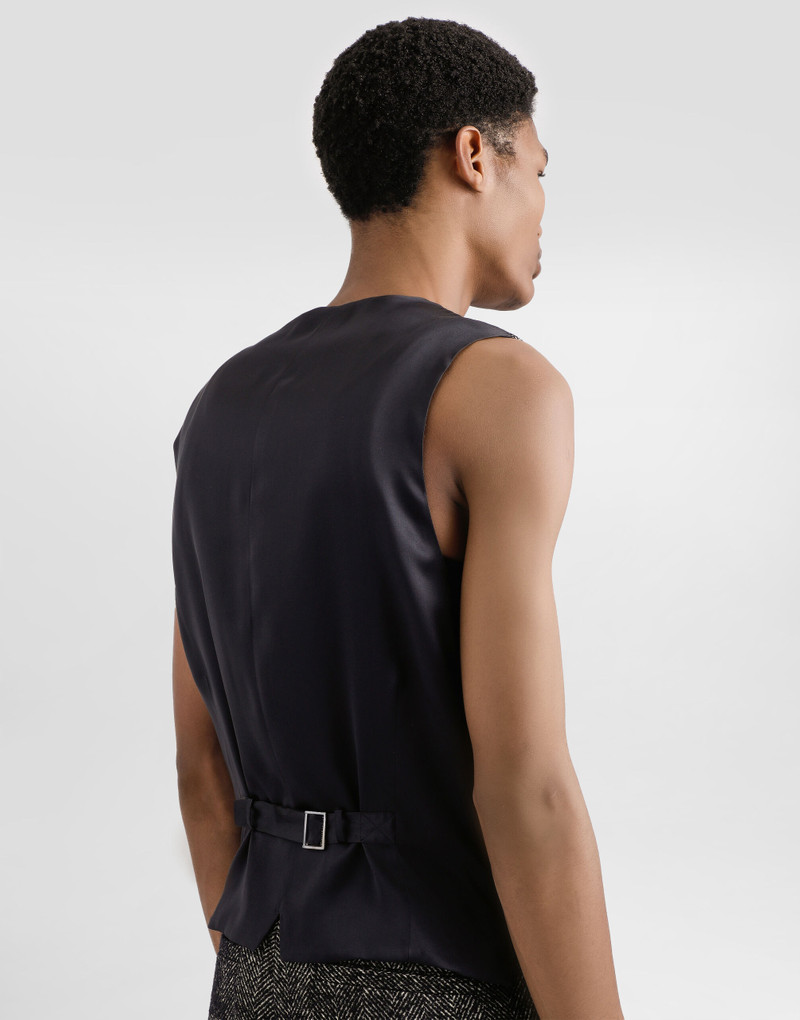 Wool chevron single-breasted vest 5