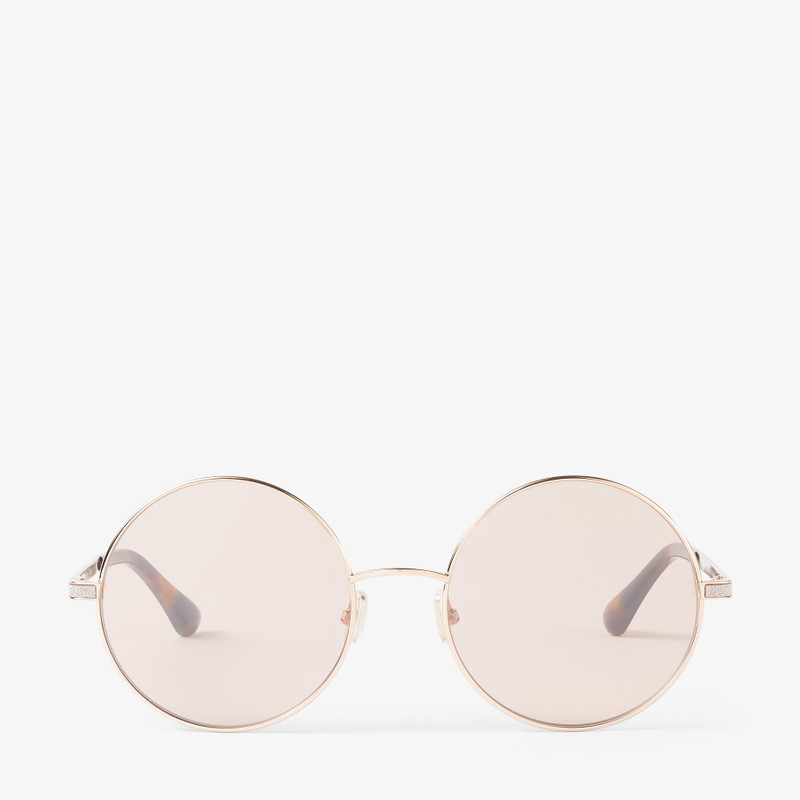 Oriane
Nude and Copper Gold Havana Round-Frame Sunglasses 1