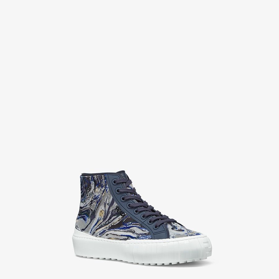 Blue fabric high-tops - 2