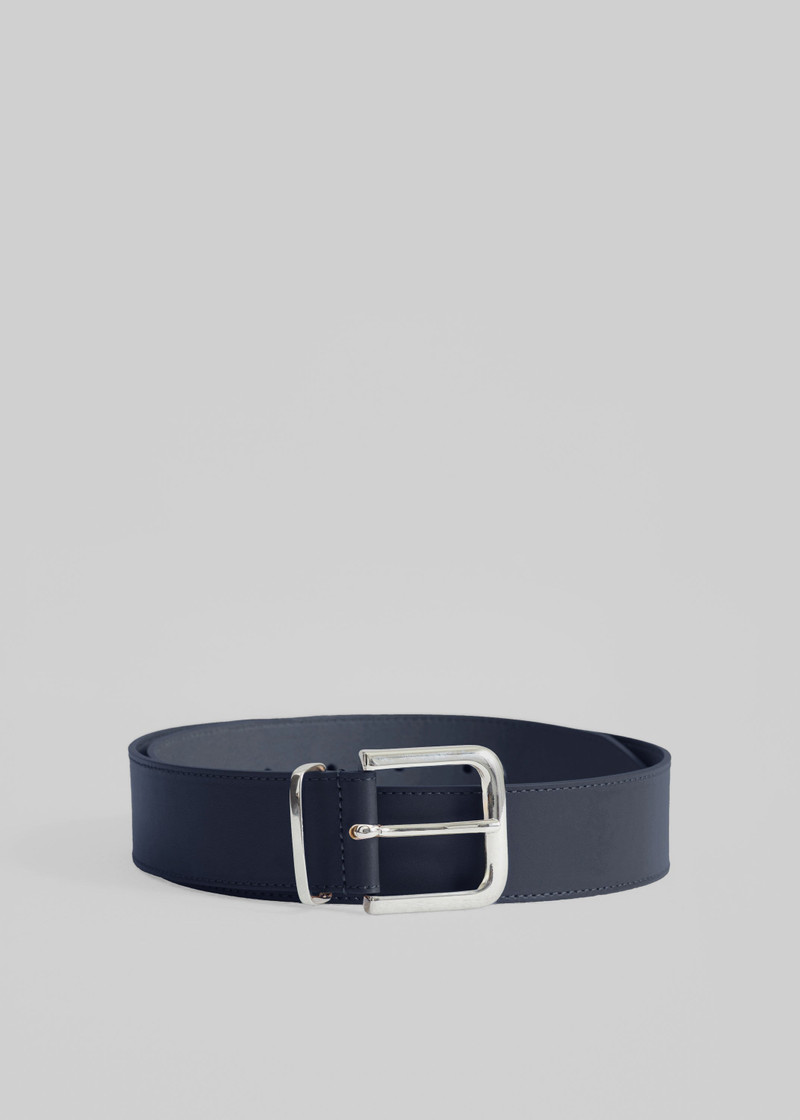 Sarno Leather Belt - Navy 1