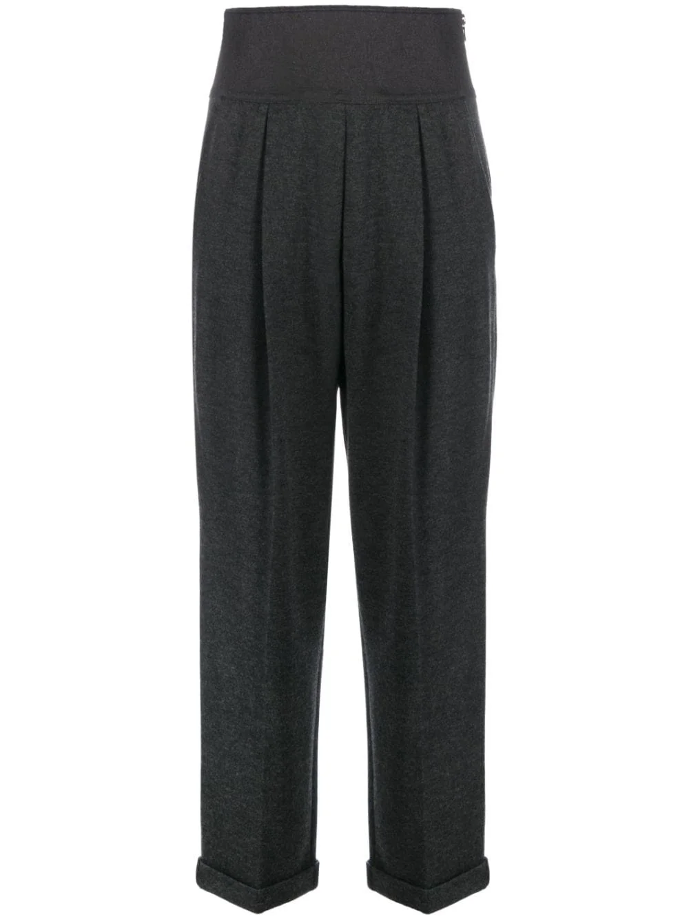 pleated cashmere-blend trousers - 1