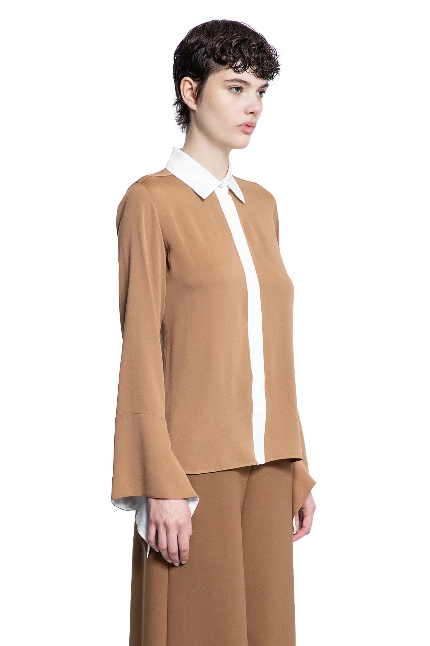 Colour-Block-Silk-Shirt - 2