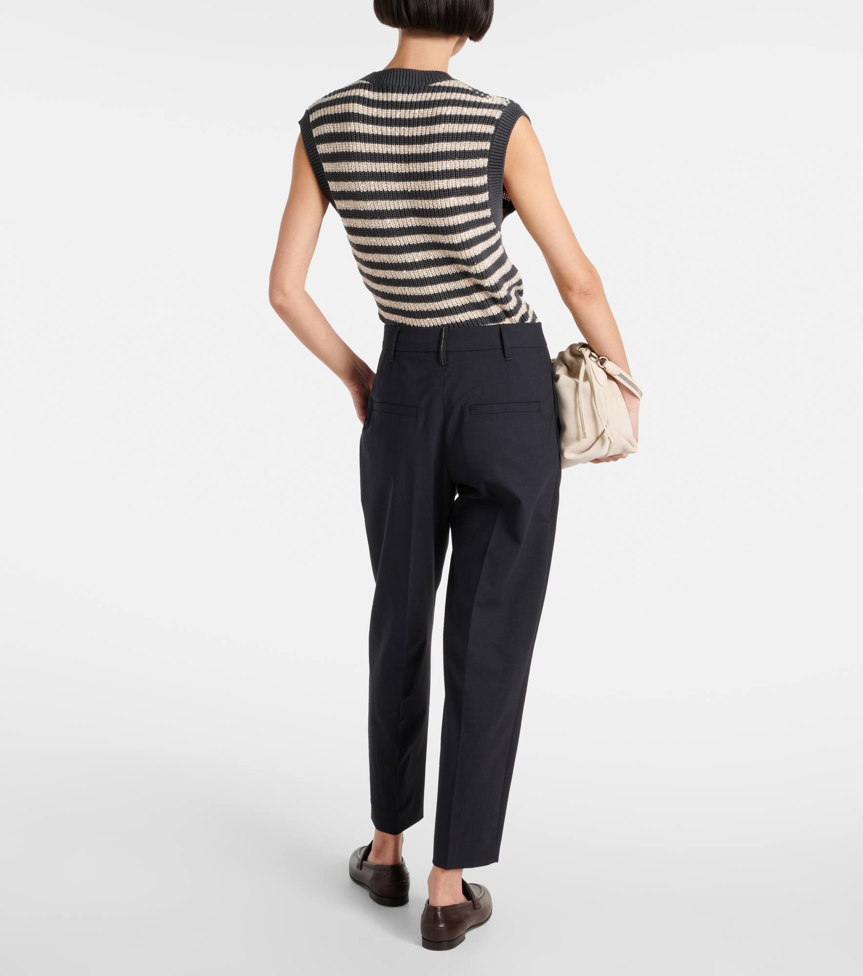 Wool-blend tapered pants - 3
