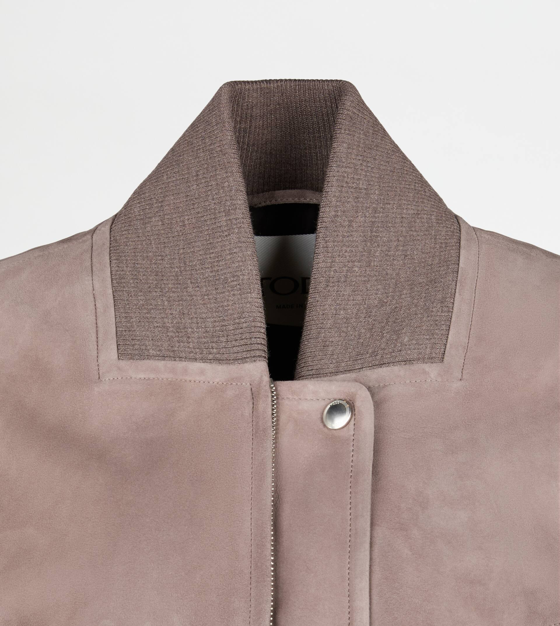 BOMBER JACKET IN PASHMY SUEDE - BROWN - 8