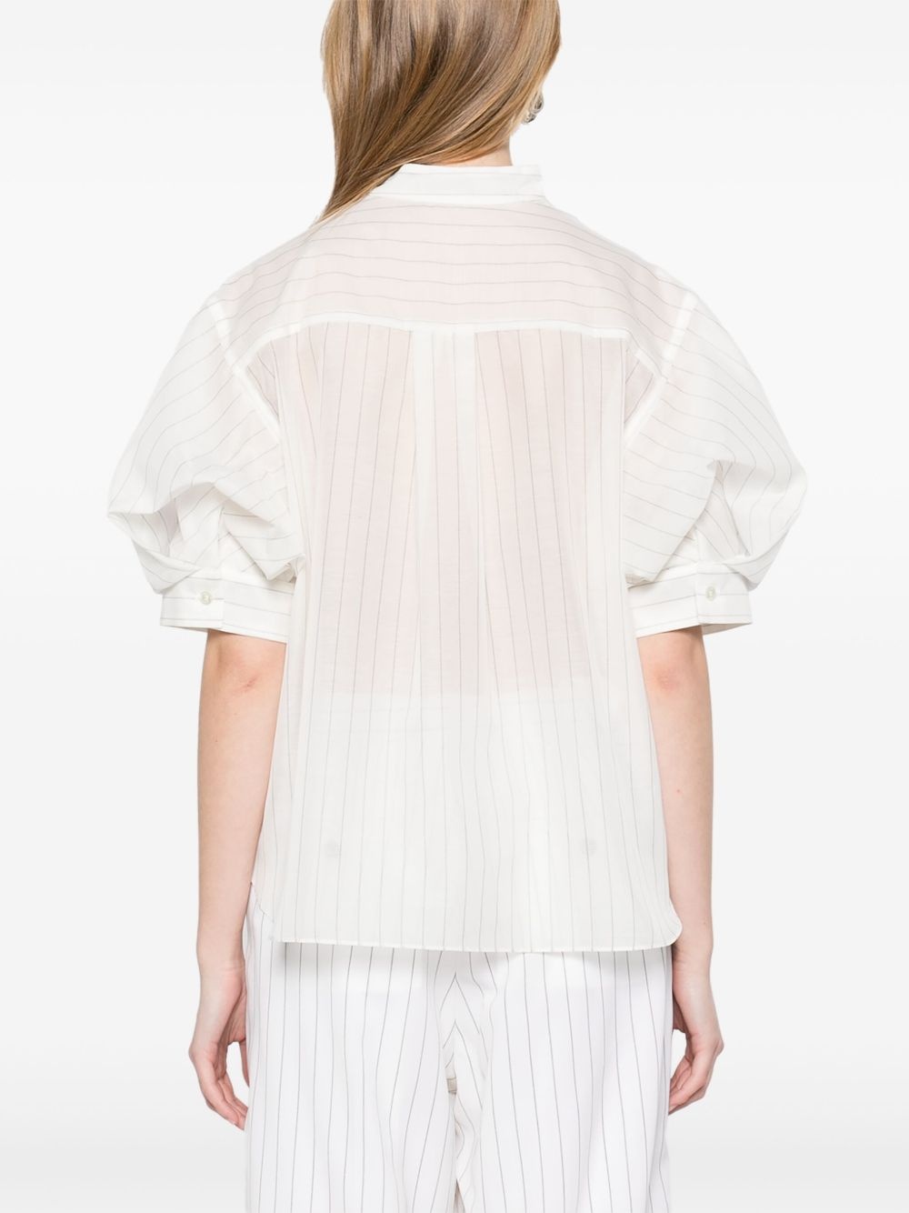 striped panelled T-shirt - 4