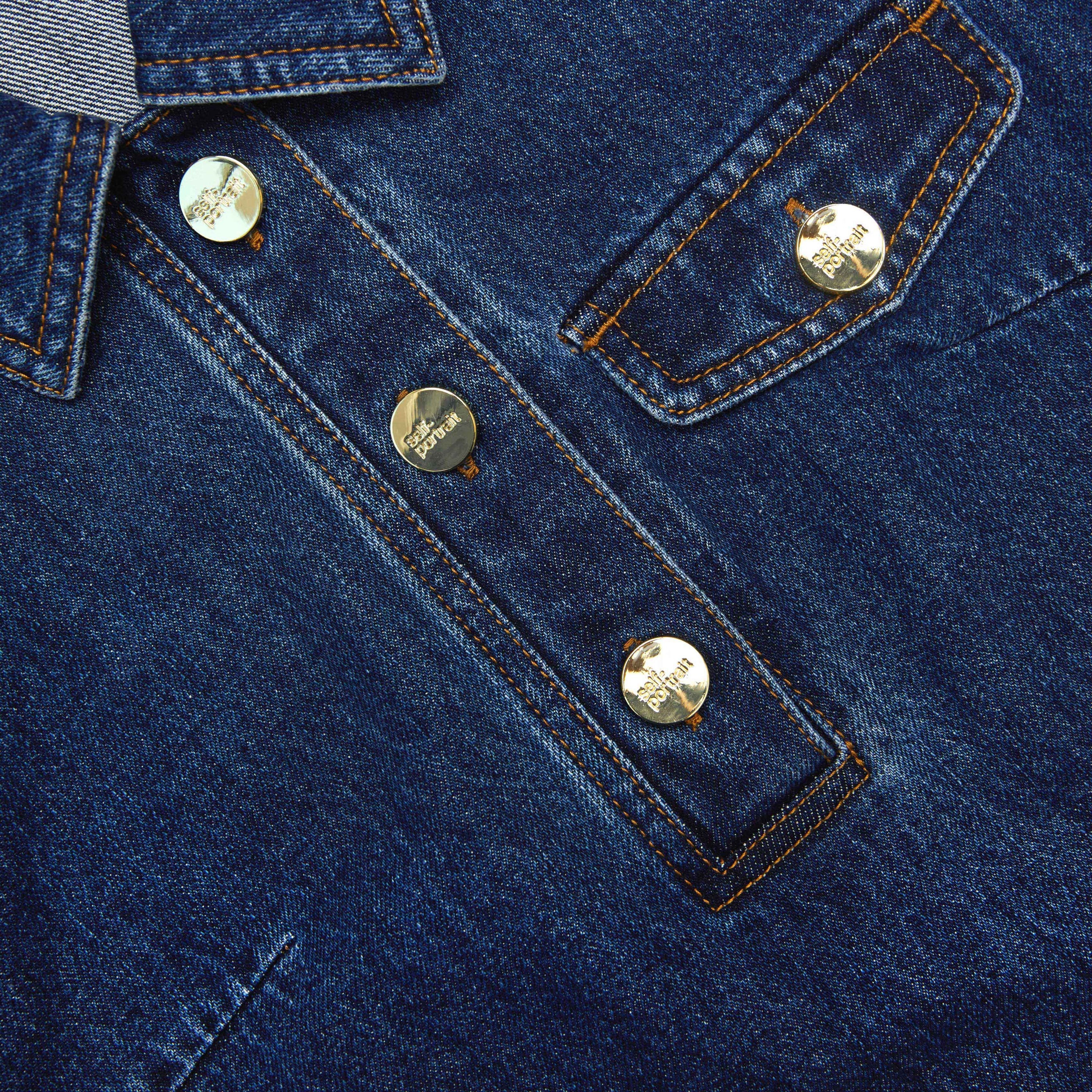 Denim Sleeveless Mini Dress - 5