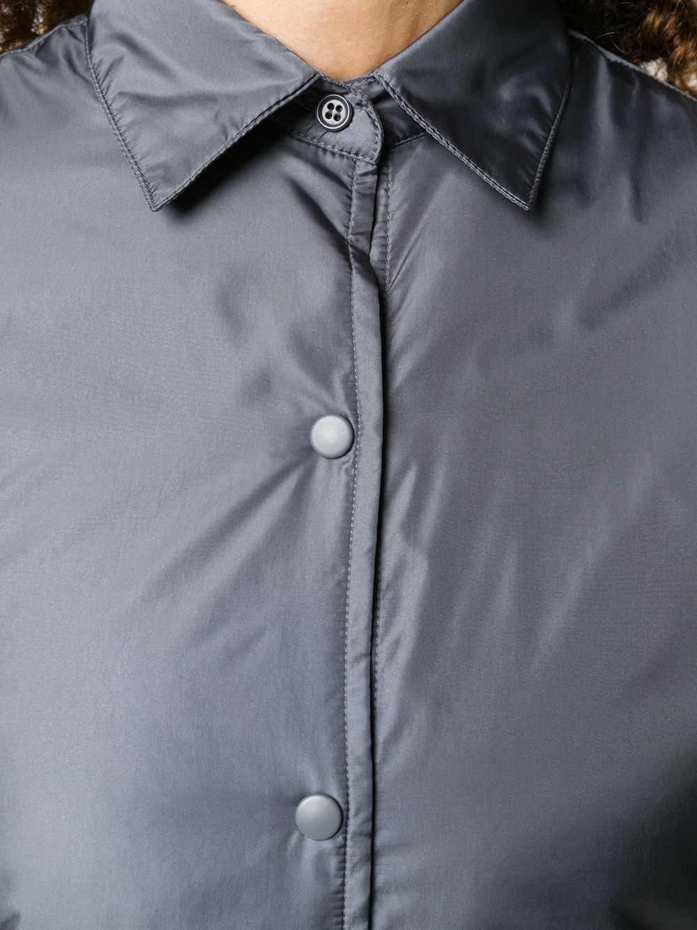 padded curved hem shirt jacket - 5