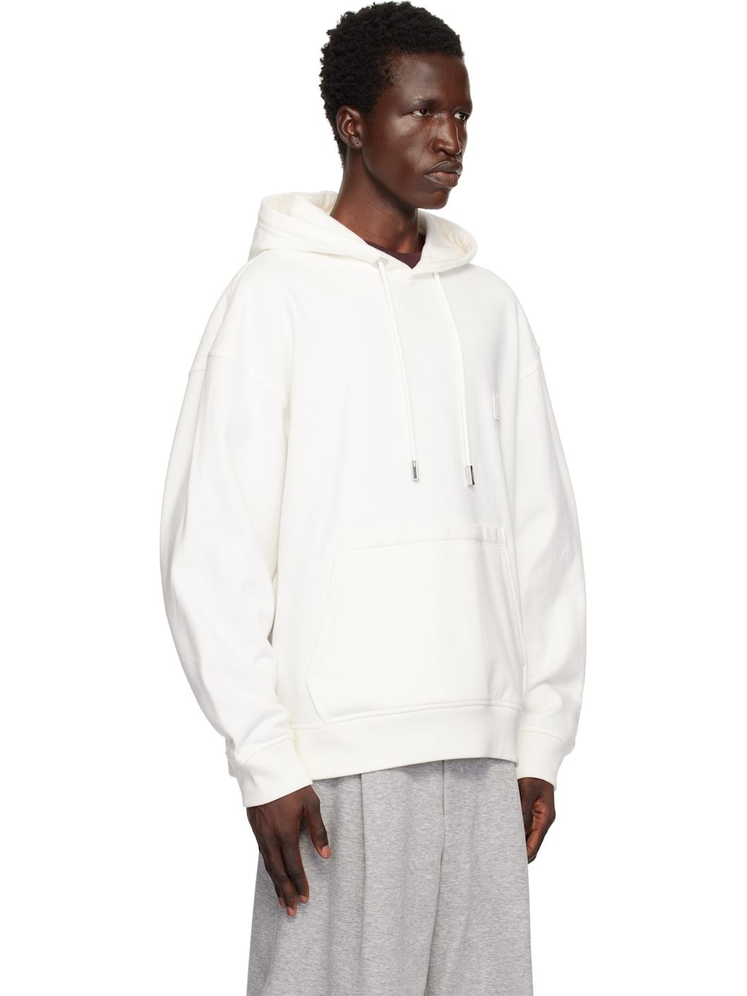 White Metallic Graphic Hoodie - 2