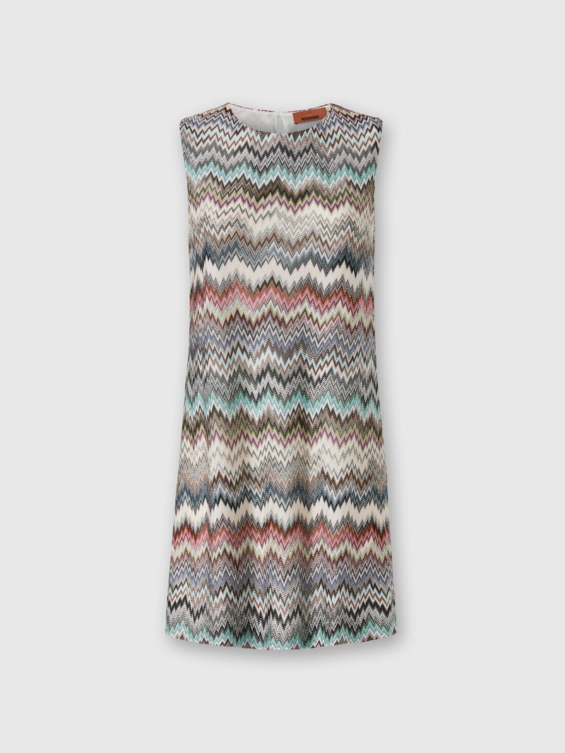 Crew Neck Mini Dress with Snake Pattern 1