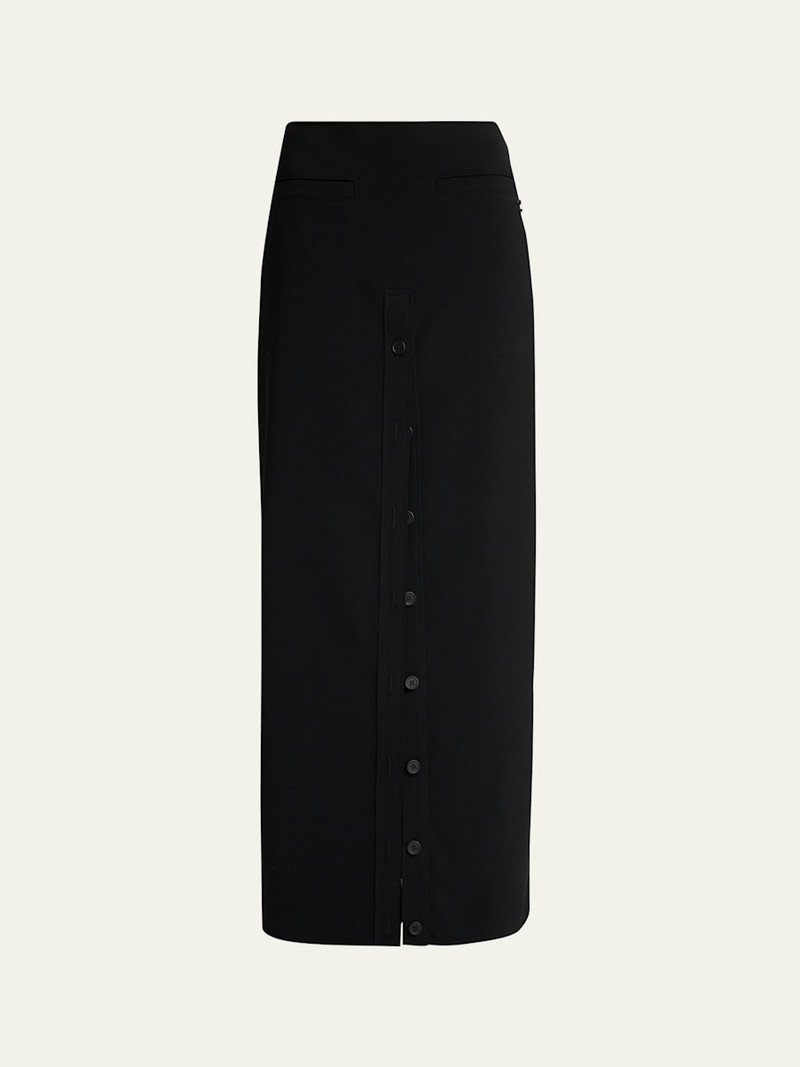 Button-Front Crepe Maxi Skirt 1