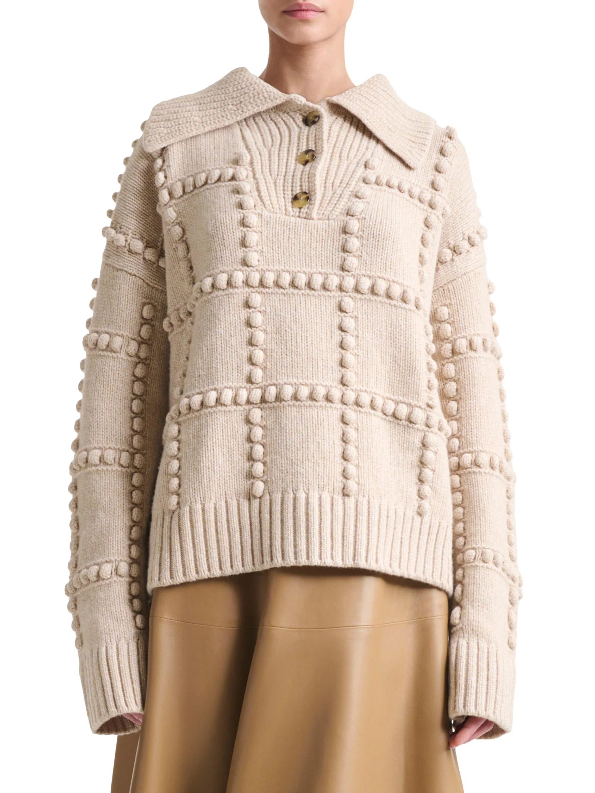 Women's Mitch Wool Sweater - Wheat Mel - 1