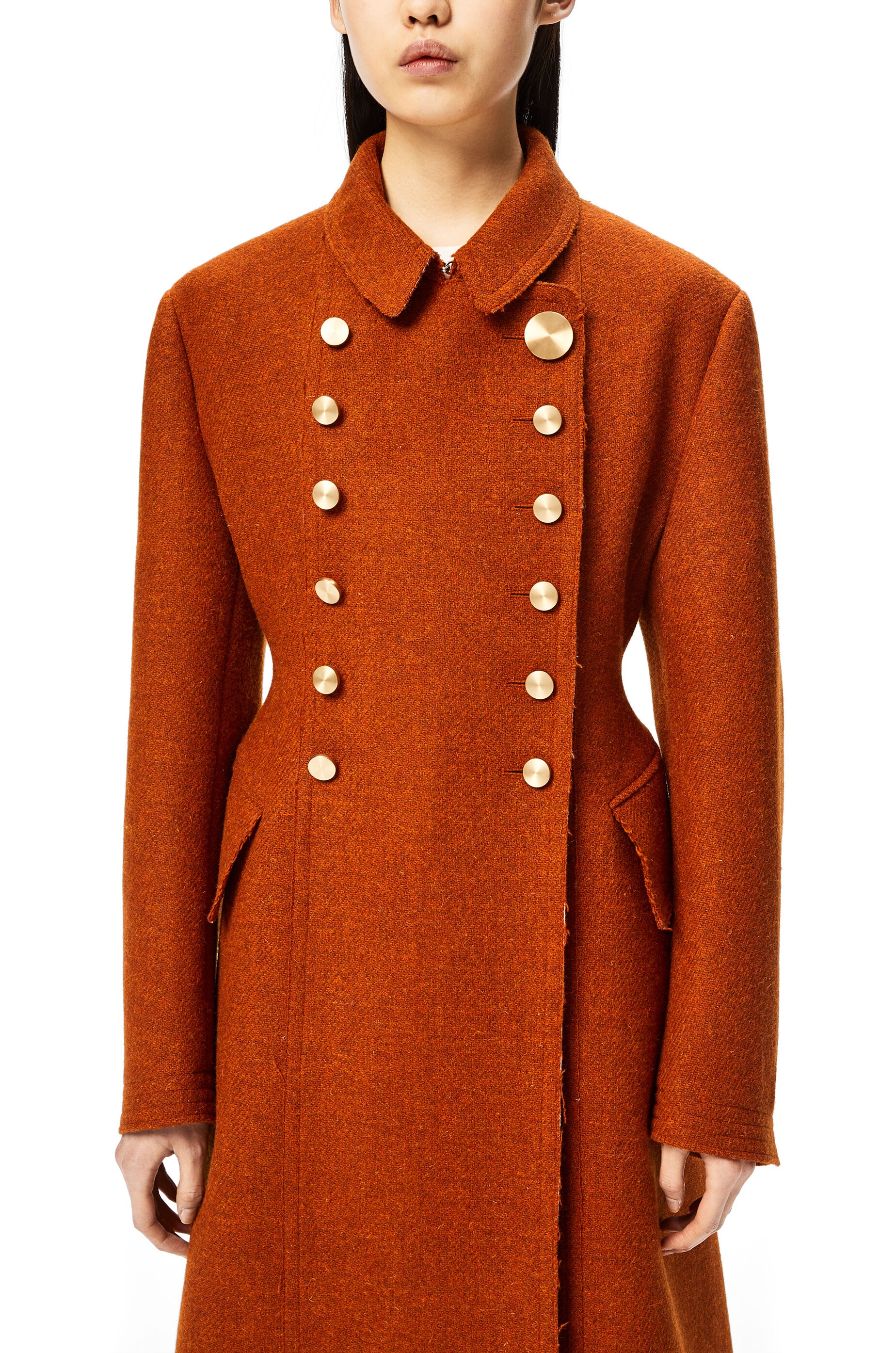 Military tweed coat in wool - 5