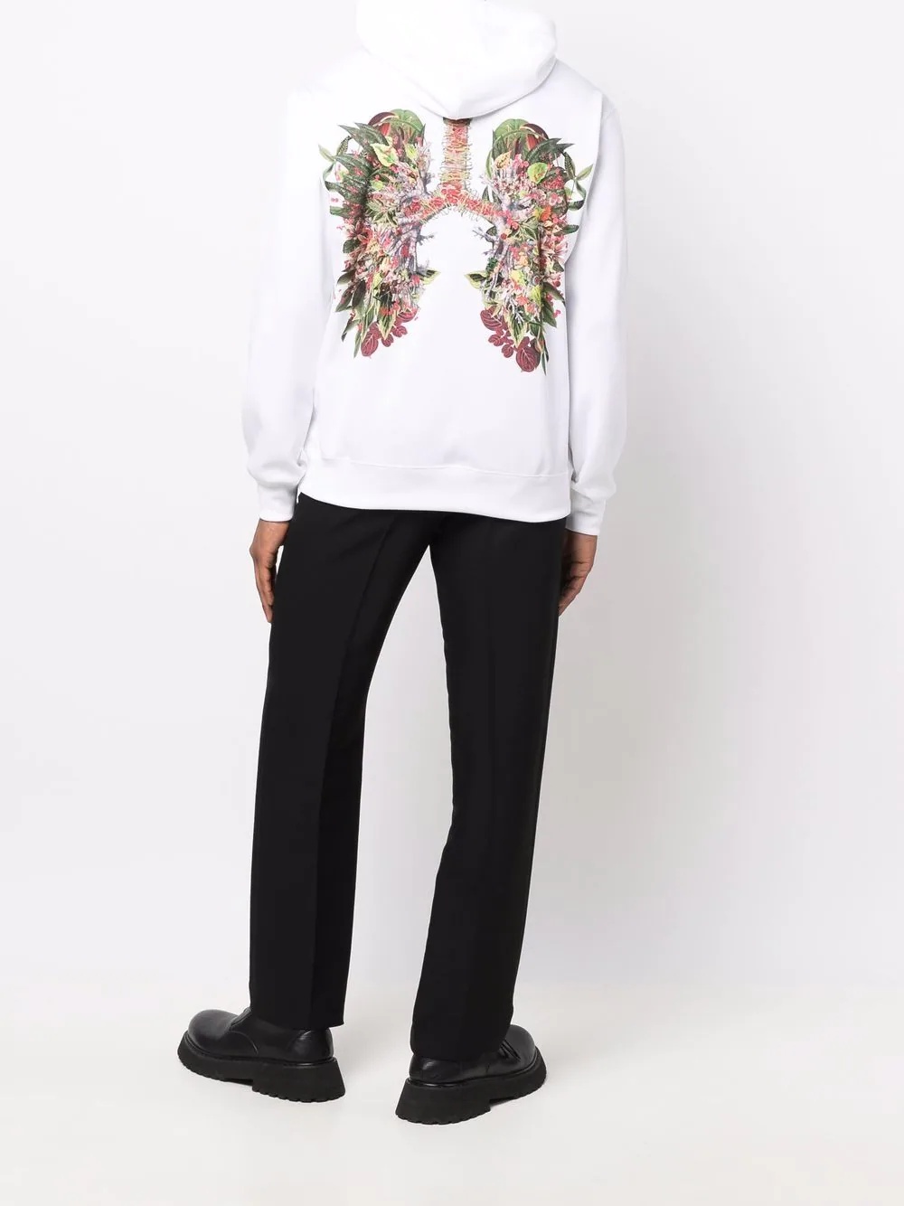 floral-lung print hoodie - 2