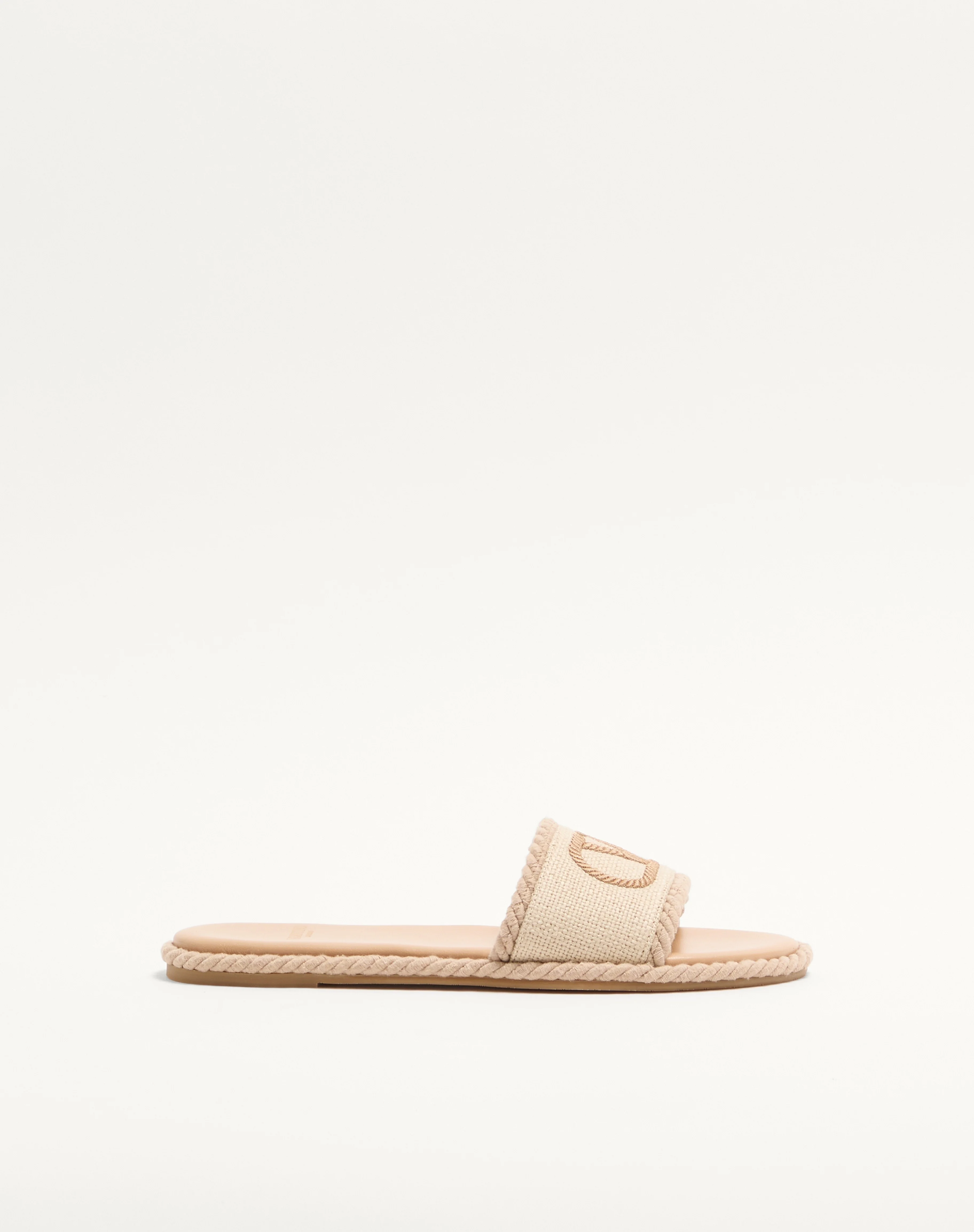 VLOGO TORCHON SLIDE SANDAL IN LINEN CANVAS - 1