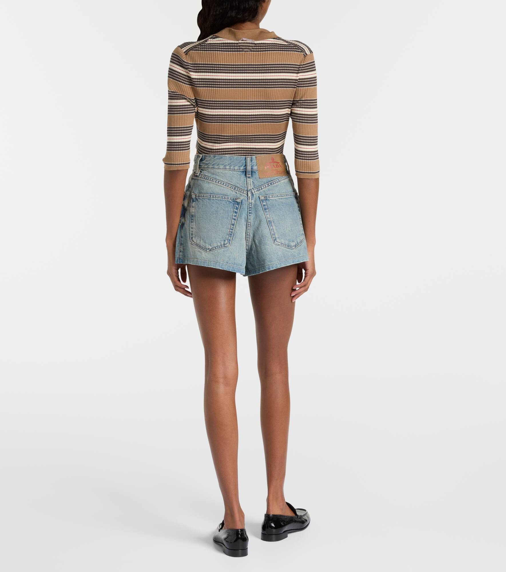 High-rise denim shorts - 3