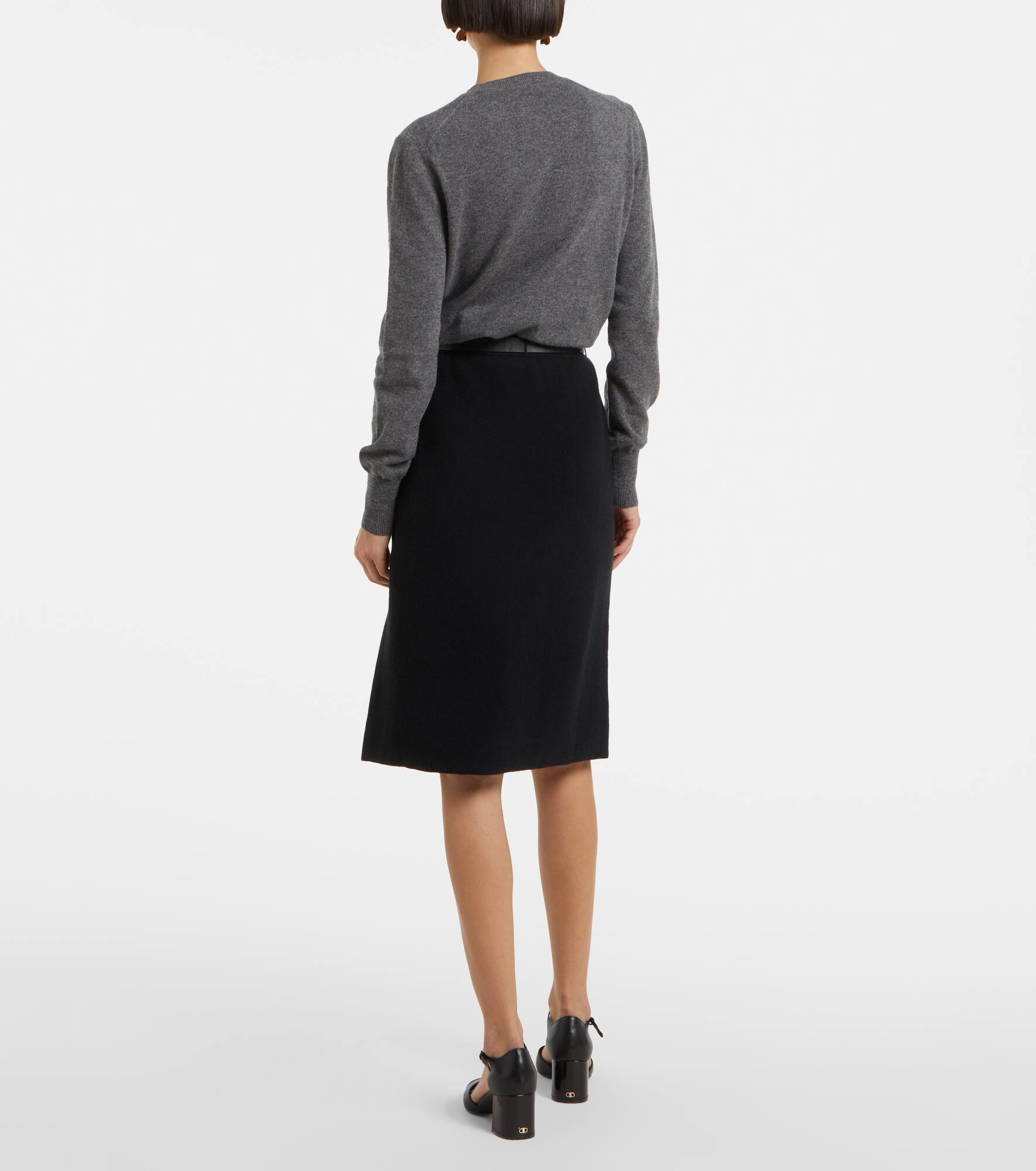 Zip-up belted pencil skirt - 3