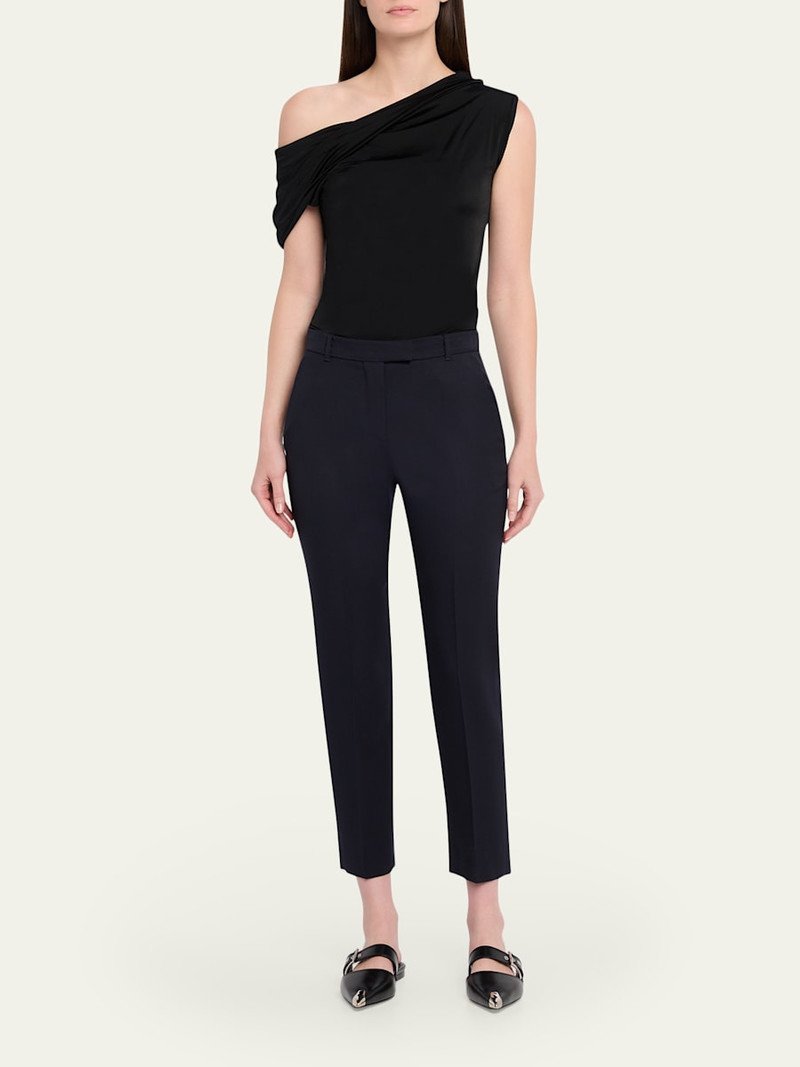 Alexander McQueen Mid-Rise Wool Slim-Leg Ankle Trousers outlook