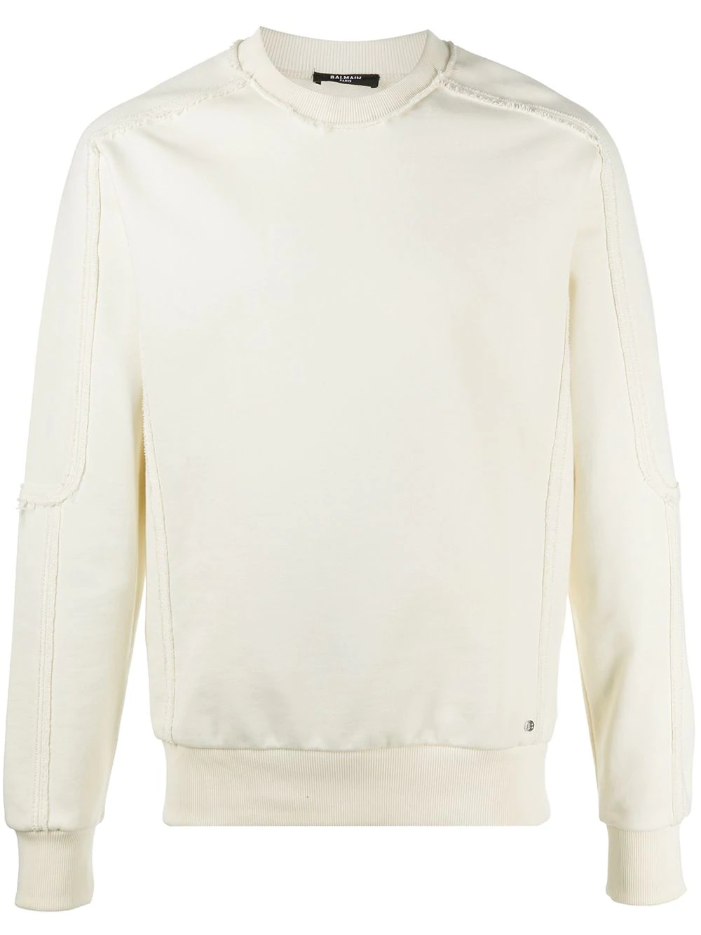 frayed-edge cotton sweatshirt - 1