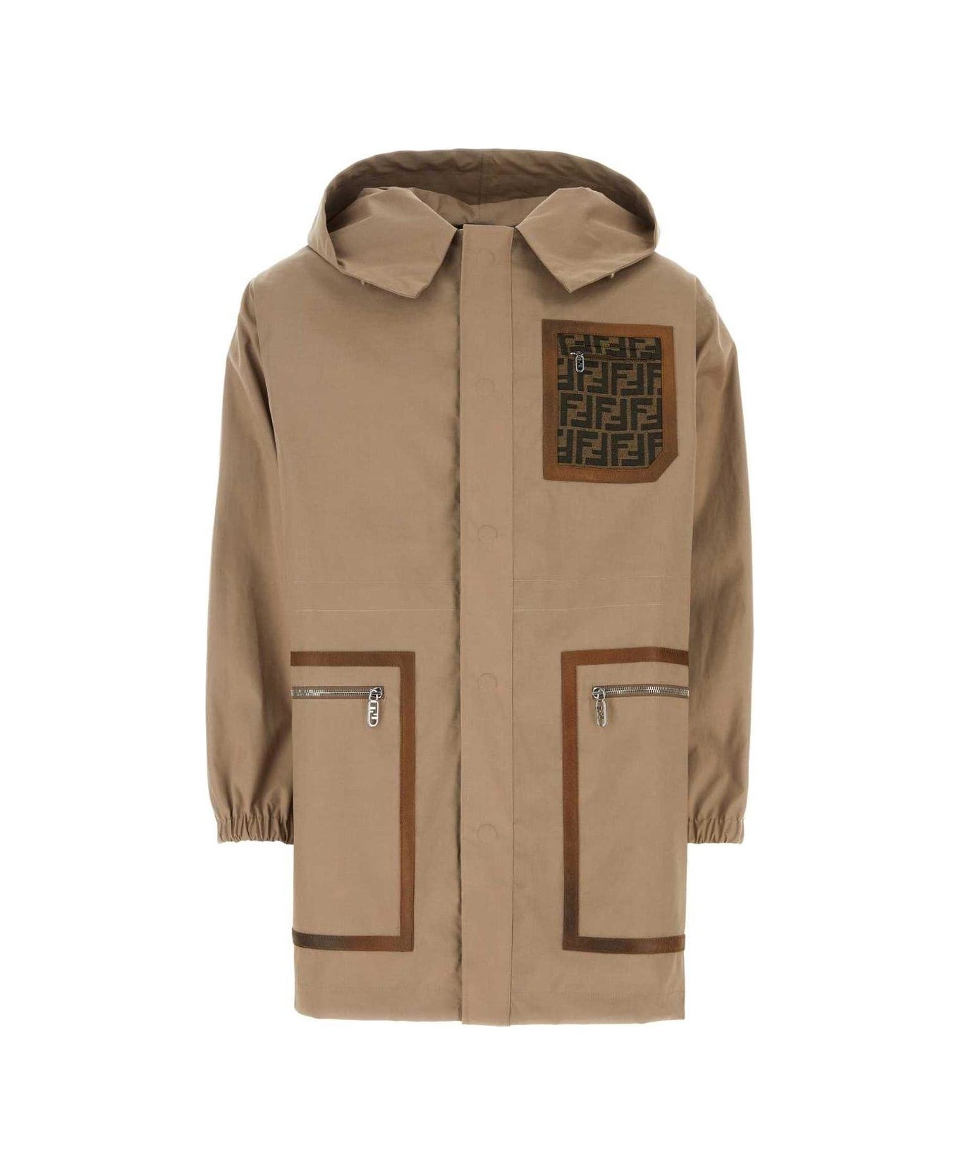 Logo Detailed Hooded Parka Jacket - 1