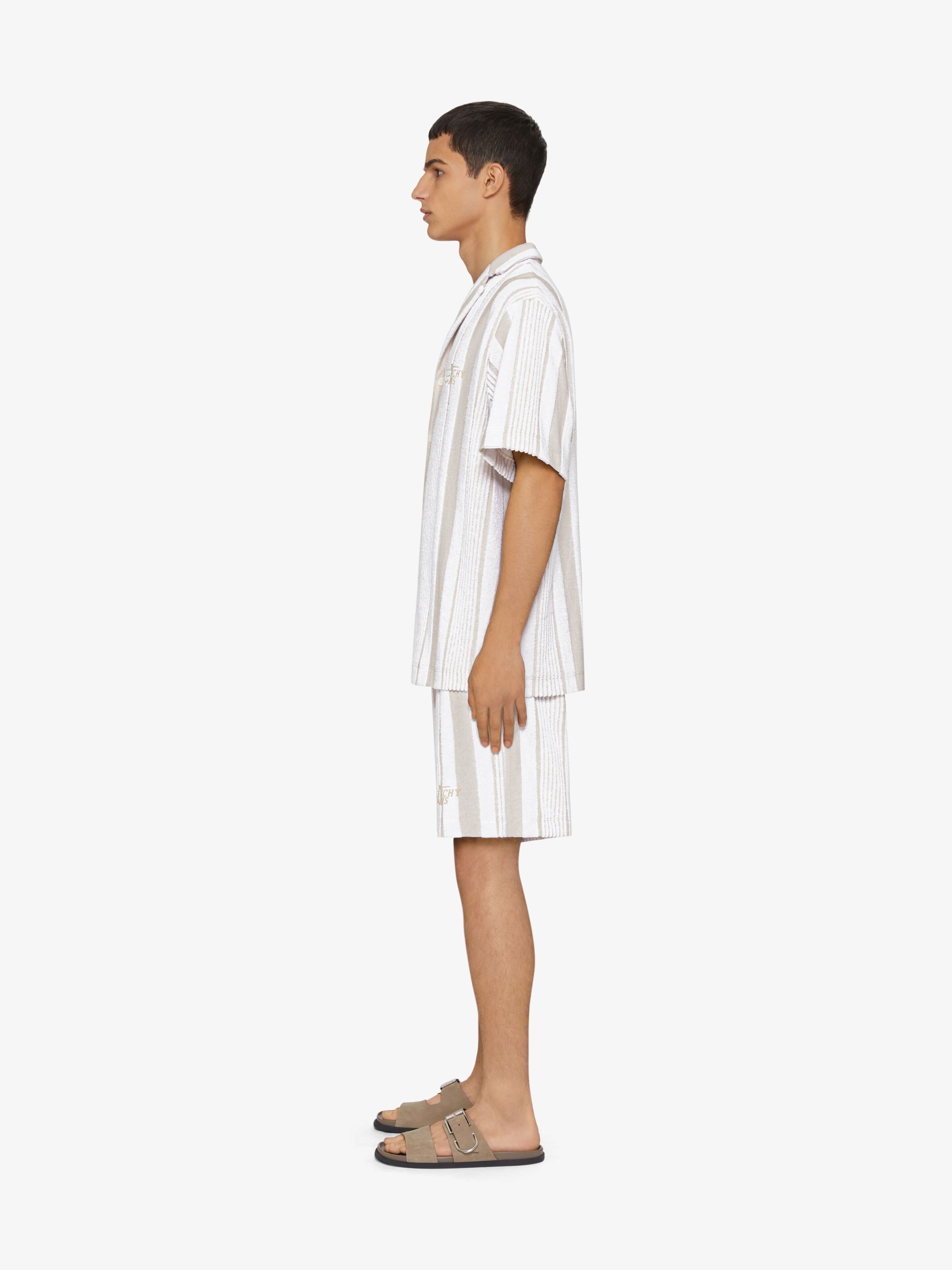 BERMUDA SHORTS IN COTTON TOWELLING WITH STRIPES - 3