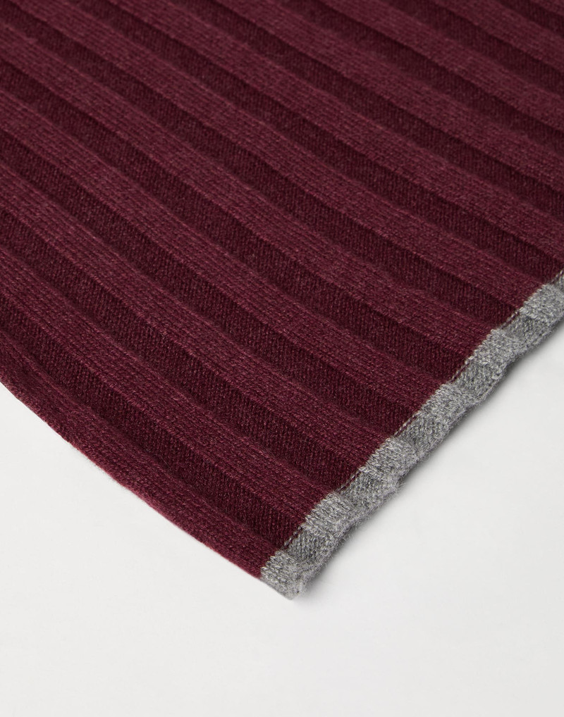 Brunello Cucinelli Cashmere rib knit scarf outlook