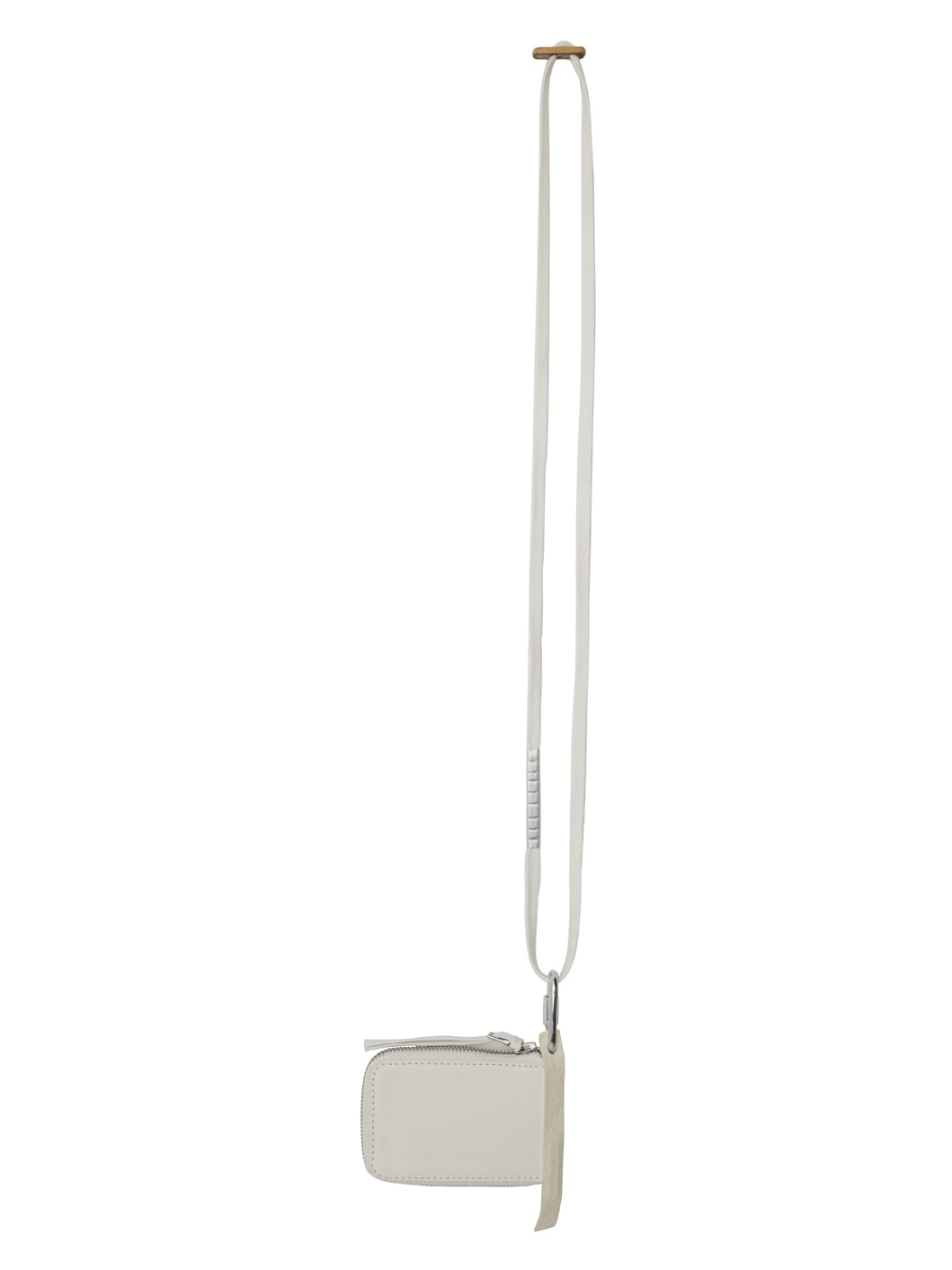 White Leather Zip-Around Wallet - 1