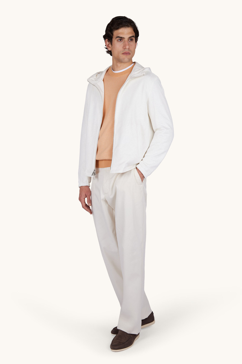Paul & Shark CREW‑NECK SWEATER IN SILK AND COTTON WITH AQUALEATHER SUEDE DETAILS outlook