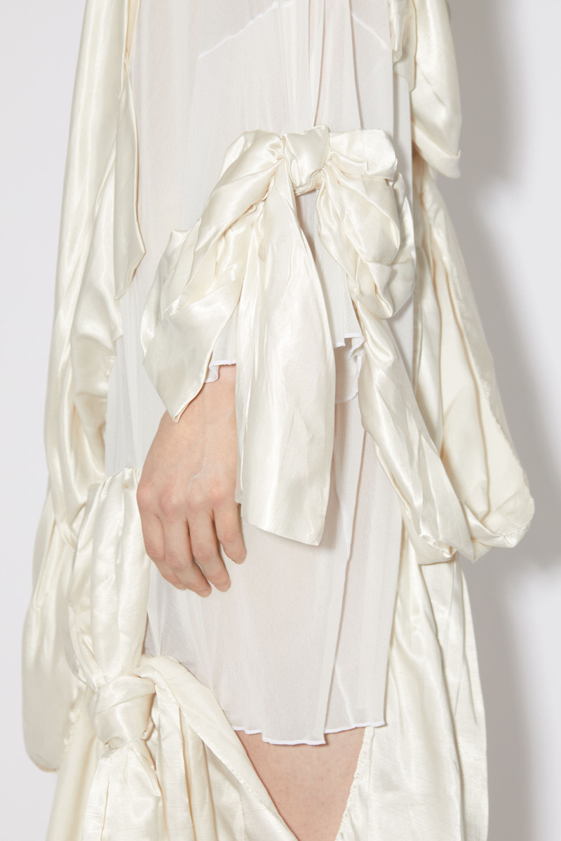 Draped bow dress - Warm white 5