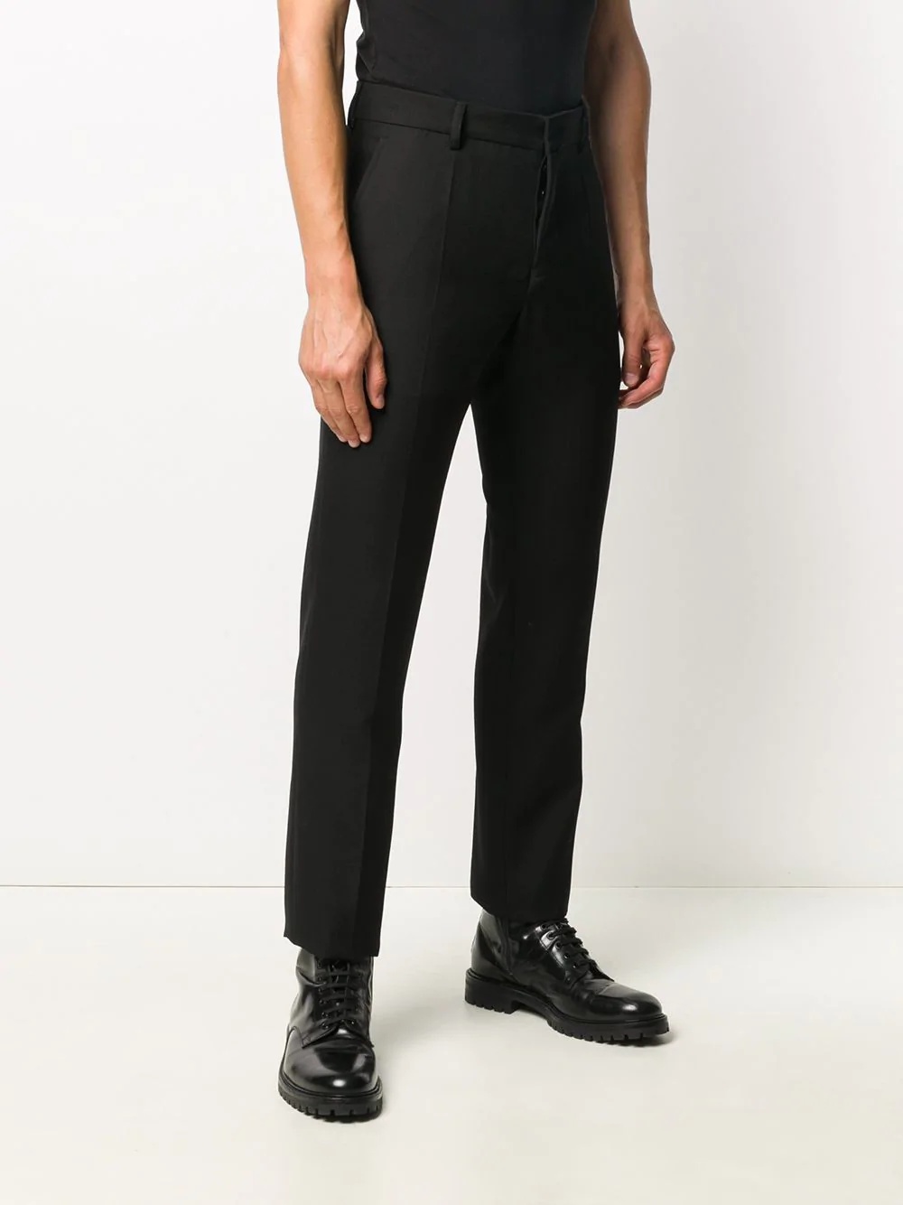 straight leg tailored trousers - 3