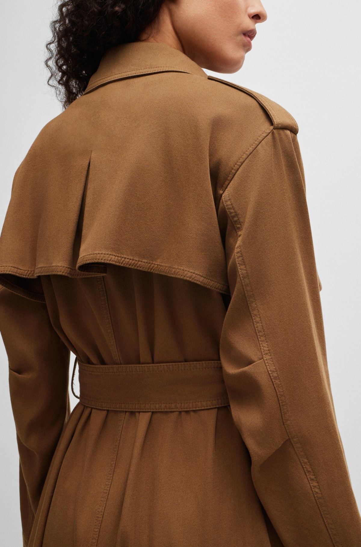 BELTED TRENCH COAT WITH HARDWARE TRIMS - 6