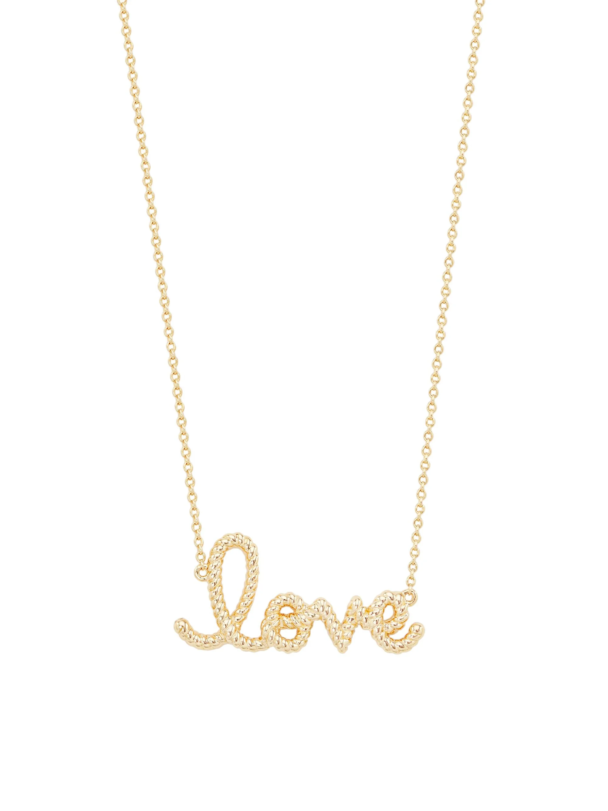 Women's Medium Love Script 14K Yellow Gold Rope Necklace - Gold - 1