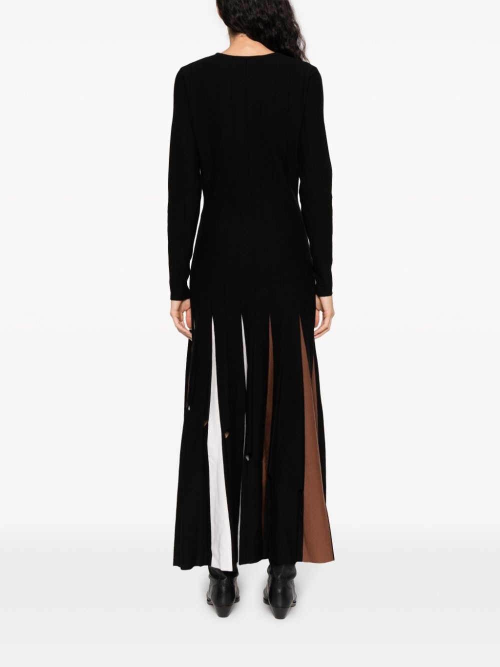 pleat-detailing wool dress - 4