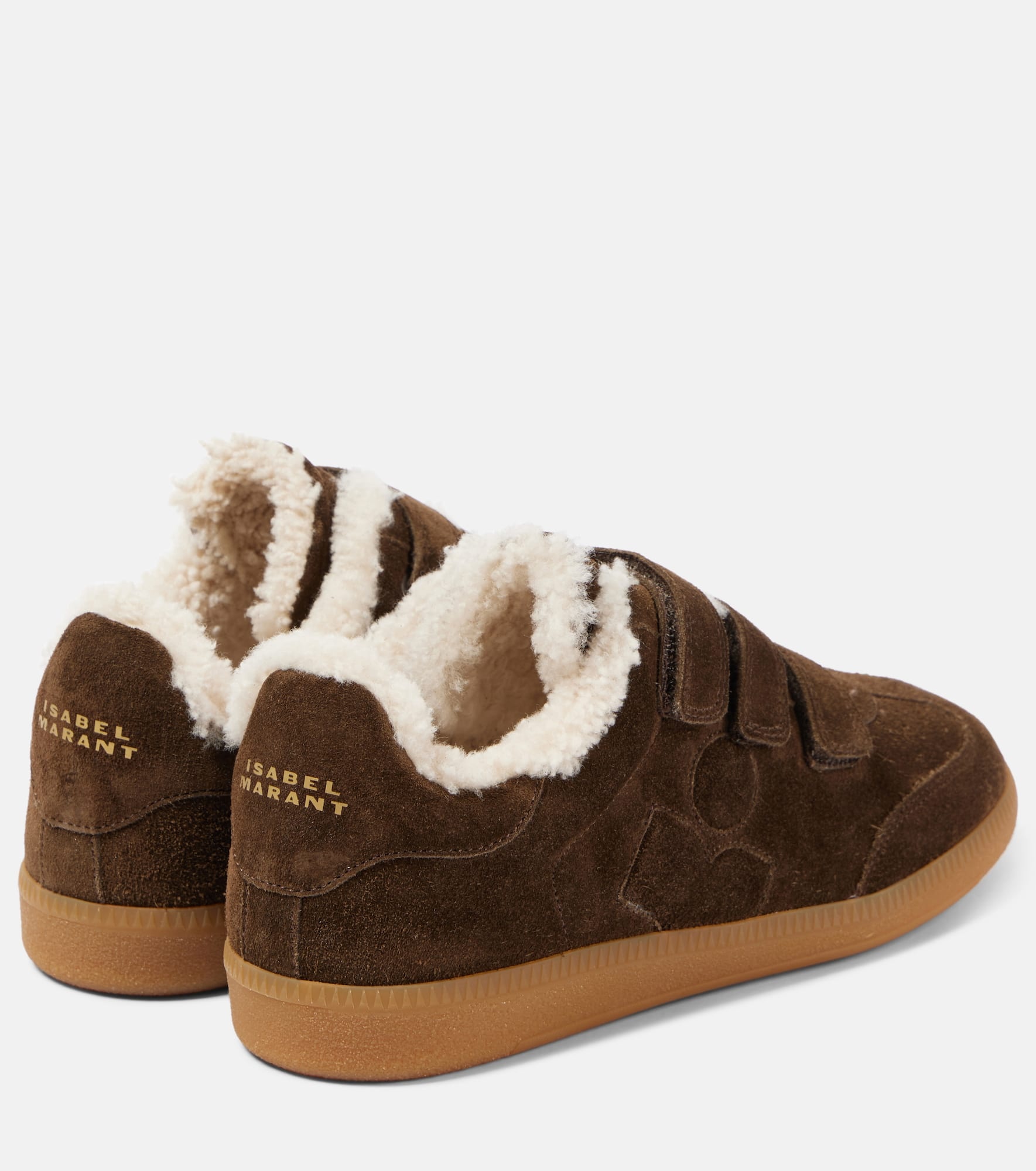 Beth shearling-trimmed leather sneakers - 2
