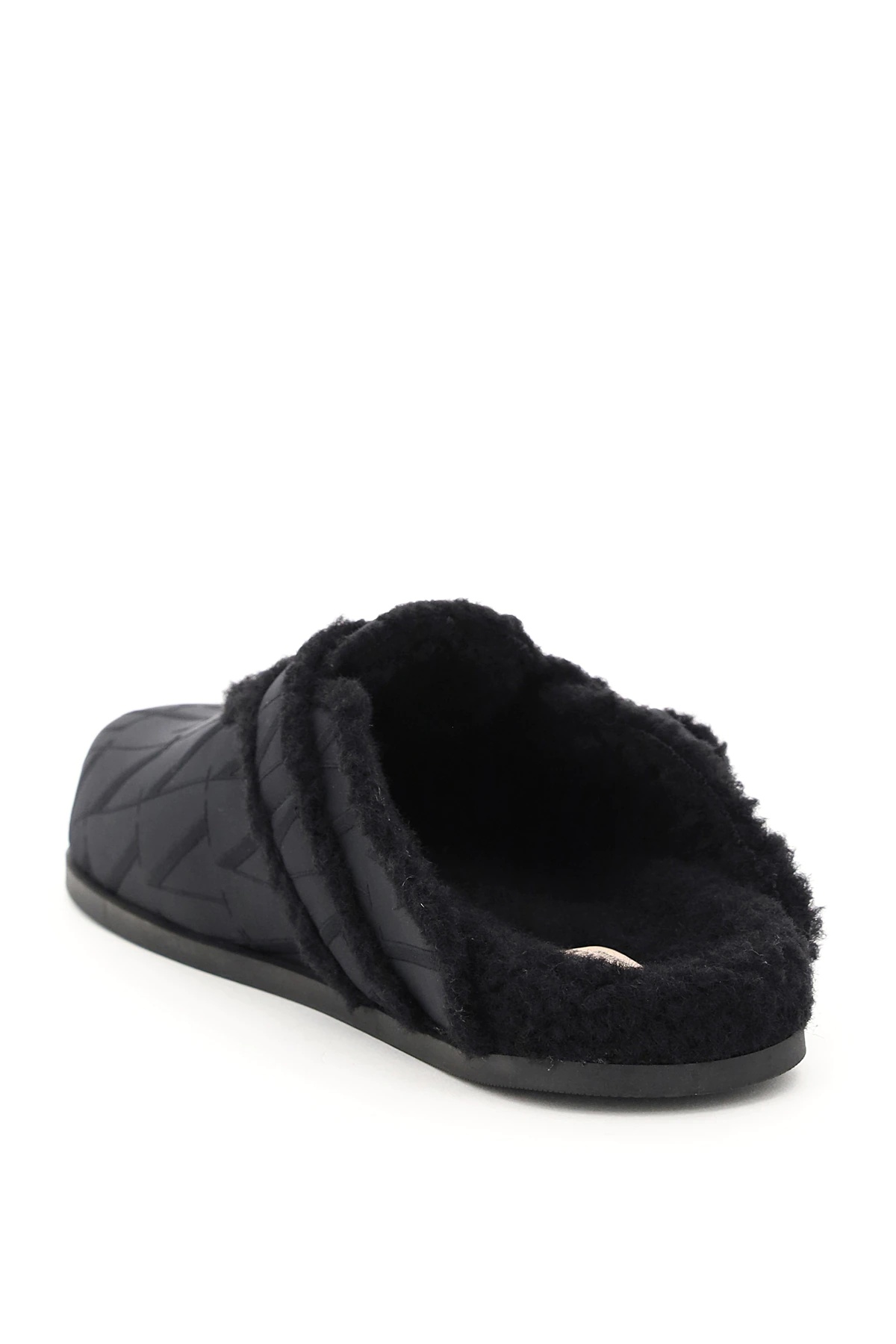 SHEARLING AND NYLON VLTN TIMES MULES - 2