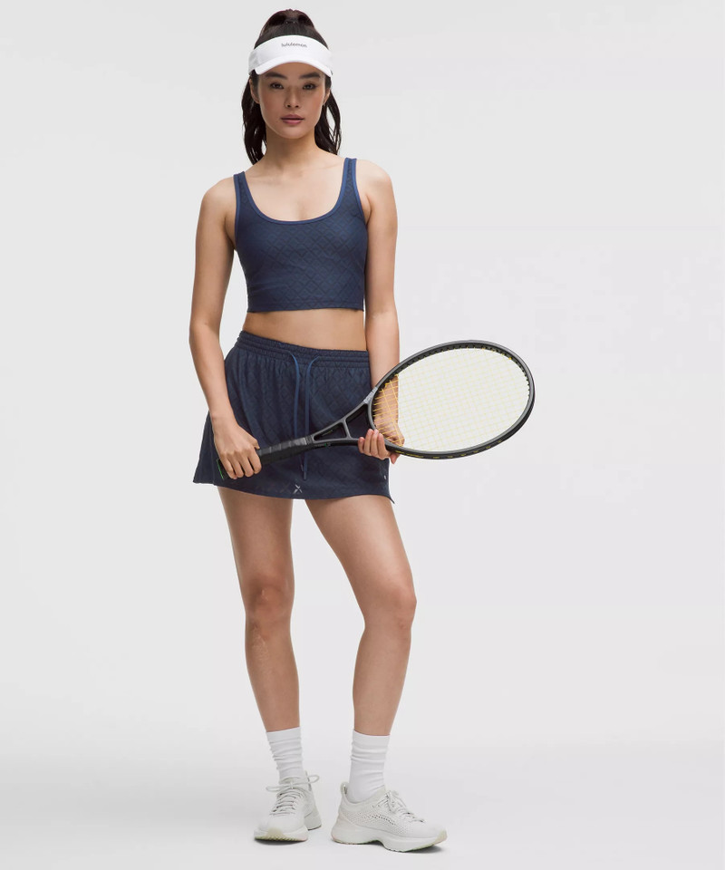 Textured Mesh High-Rise Tennis Skirt 1