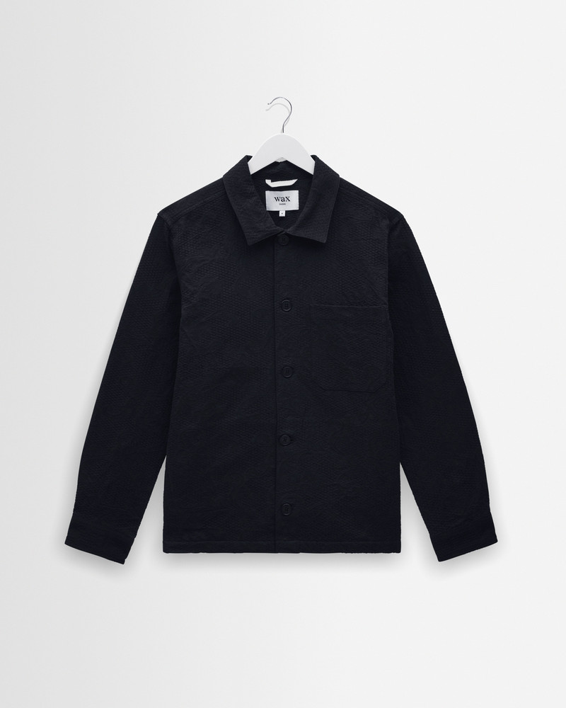Rockley - Navy Honeycomb Jacquard Overshirt 1