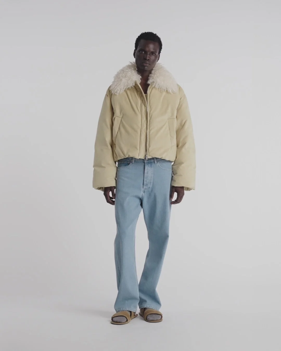 Alt-Suede and Faux-Fur Jacket - 1