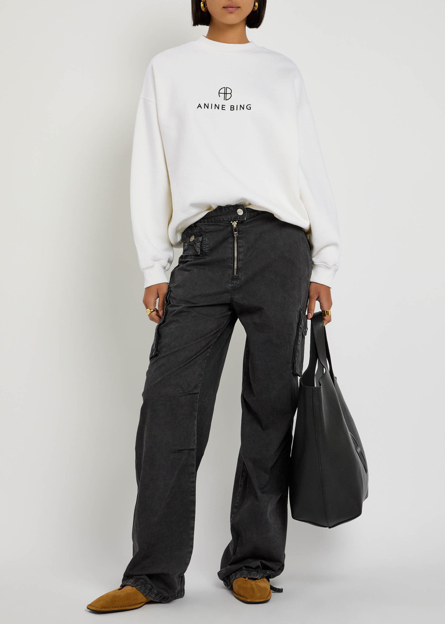 Anine Bing Jaci Logo Cotton-blend Sweatshirt - 4