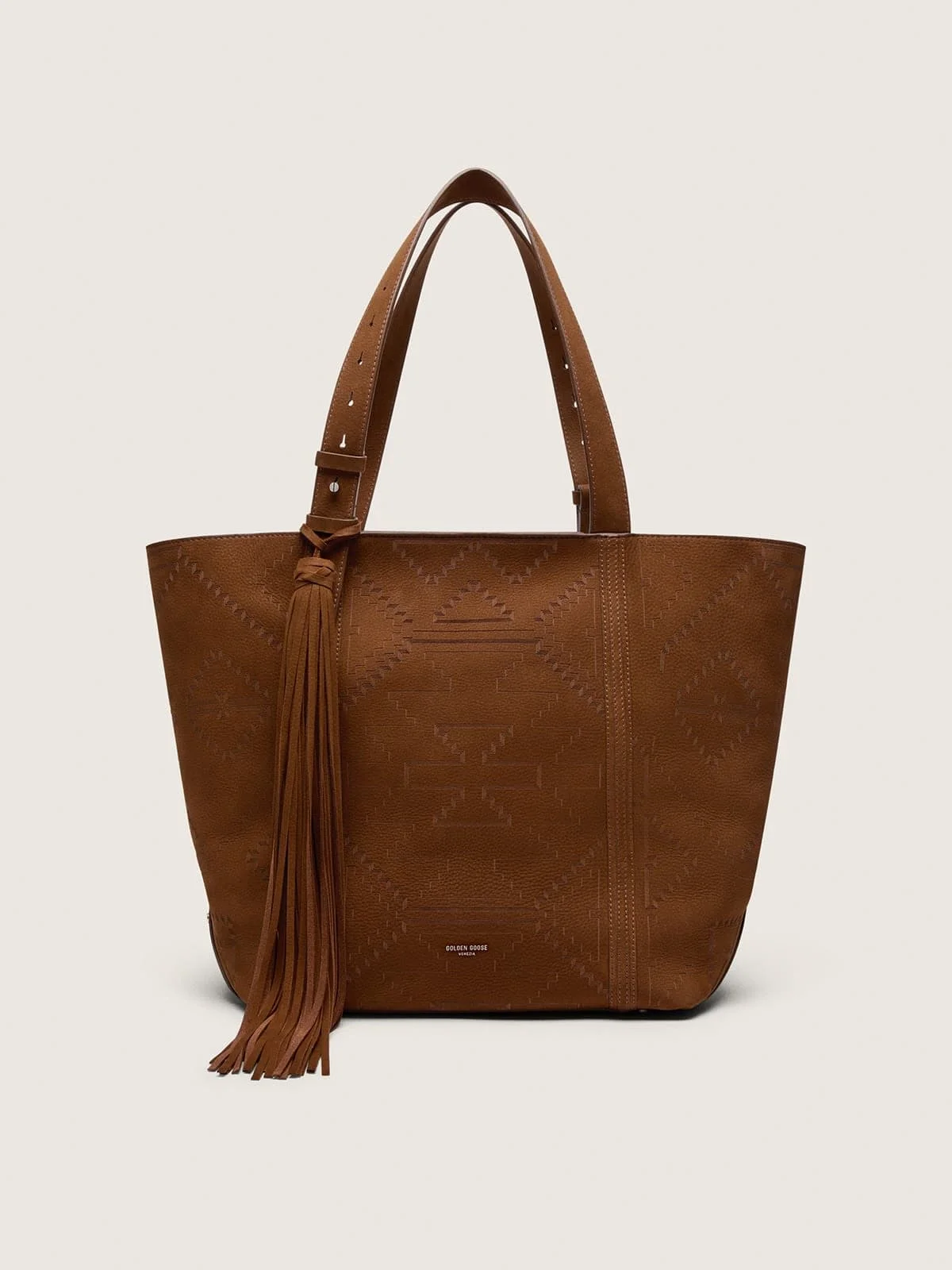 24/7 East West Bag in brown nubuck with pattern - 1