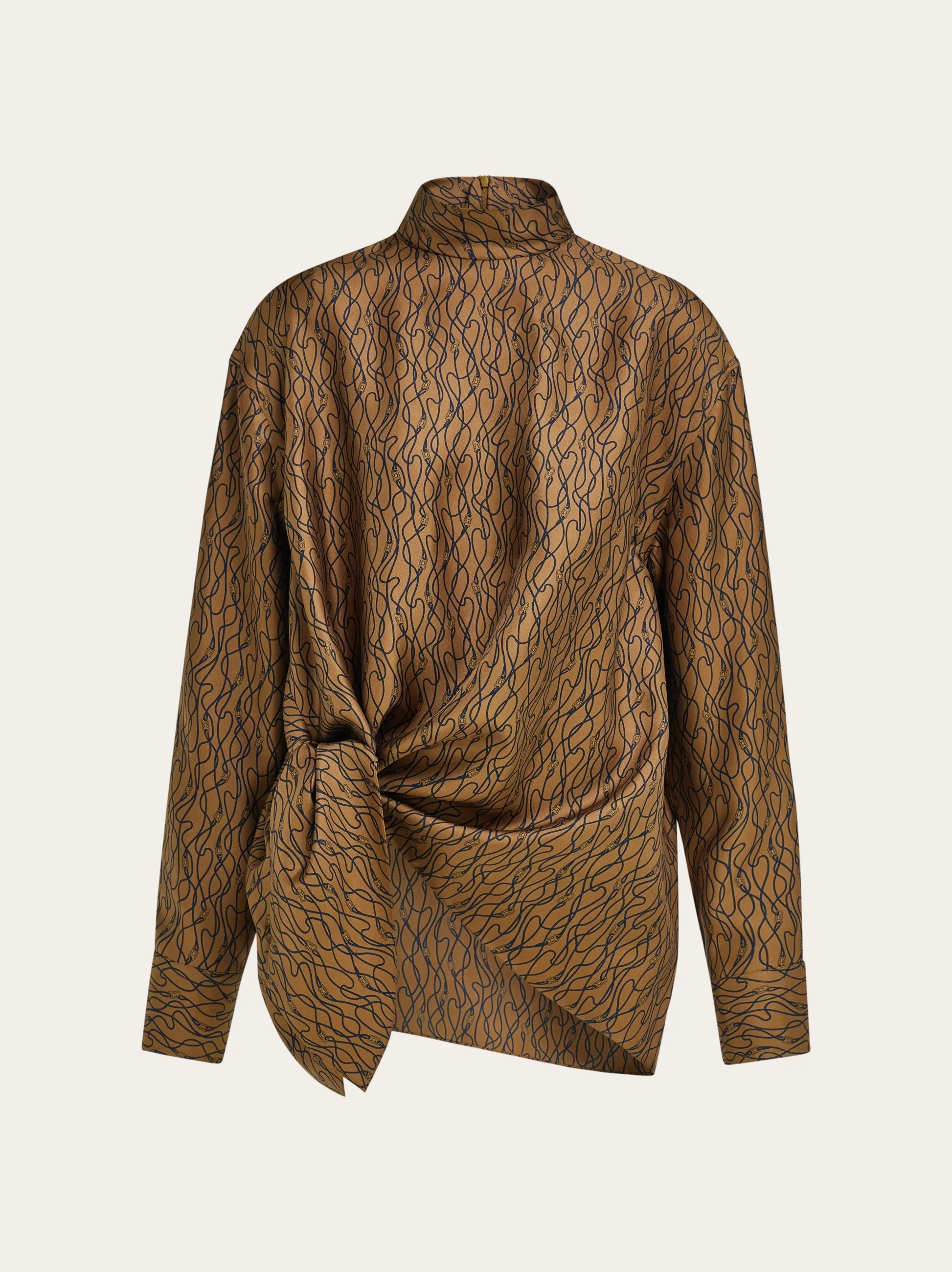 Silk shirt with side knot - 1
