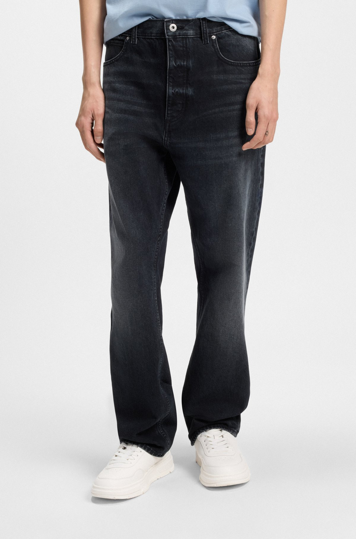 BAGGY-FIT JEANS IN BLUE-BLACK RIGID DENIM - 2