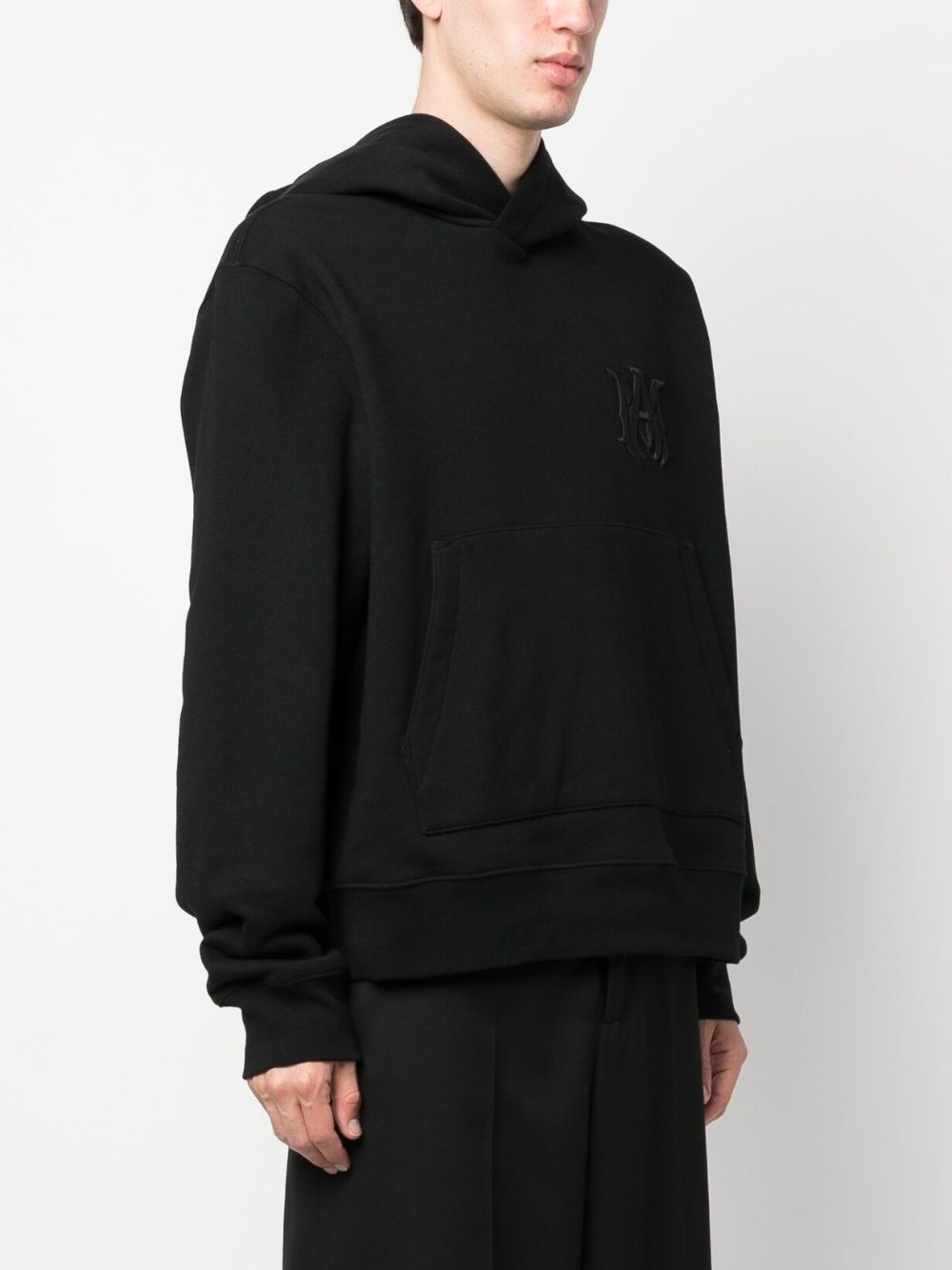 logo-embroidered cotton hoodie - 4
