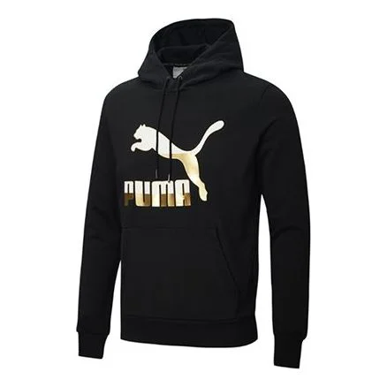 PUMA Classics Printing Drawstring Black Gold Color 599300-51 - 1